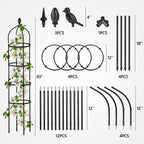 Garden Obelisk Trellis for Climbing Plants Outdoor 6 Ft Rose Bush Round Trellis for Pots Rustproof Metal Pipe with Plastic Coated Plant Flower Trellises for Clematis Vine Jasmine Support