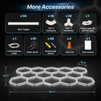 HYPERLITE Gen II Hexagon Garage Lights: 399W 39900LM 14 Grids Hexagon Led Light, 6500K Ultra Bright Honeycomb Hex Lights, Easy Install, Durable Design for Garage, Car Detailing, Workshops, Shops, Gym