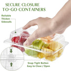 TOFLEN Disposable Sturdy Plastic Hinged Food Containers with Clear Lids (80 Pack) Clamshell Take Out Loaf Containers 7.2x4.7x3 Inches To Go Dessert Box Cake Slice Salad Pastry Sandwich Container