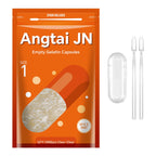 Angtai JN Capsules Size 1 Empty Gelatin Pill Gel Caps Pure Bovine Clear (1,000 Count) Gluten Free, Non-GMO, Halal Certified Filling Kit with 2 Spoons for DIY Your Own Supplements