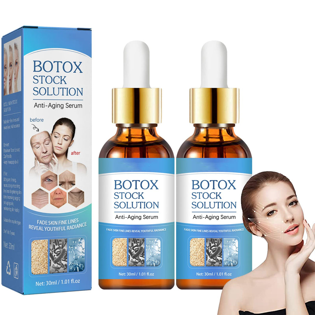 1.01oz Flysmus BotoxLUX Anti Aging Serum, Botox Effect Face Serum, Botox Face Cream, Botox in a Bottle Liquid Collagen Boost Anti-Aging Serum, Botox Stock Solution (2pc)