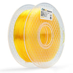AMOLEN 3D Printer TPU Filament 1.75mm, Transparent Yellow, 0.8KG/1.8LBS +/- 0.03 mm, Includes Sample Wood Filament & Shining Gold Filament.