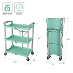 Olympia Tools 89-349 Pack-N-Roll Folding Collapsible Service Cart, 150LB Capacity, Teal