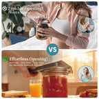 Jar Opener for Weak Hands & Seniors with Arthritis – Easy Twist-Off Lid & Bottle Opener – Ergonomic Non-Slip Handle, Unique Kitchen Gadget & Ideal Christmas Gift for Elderly, Women & Men (Gray)