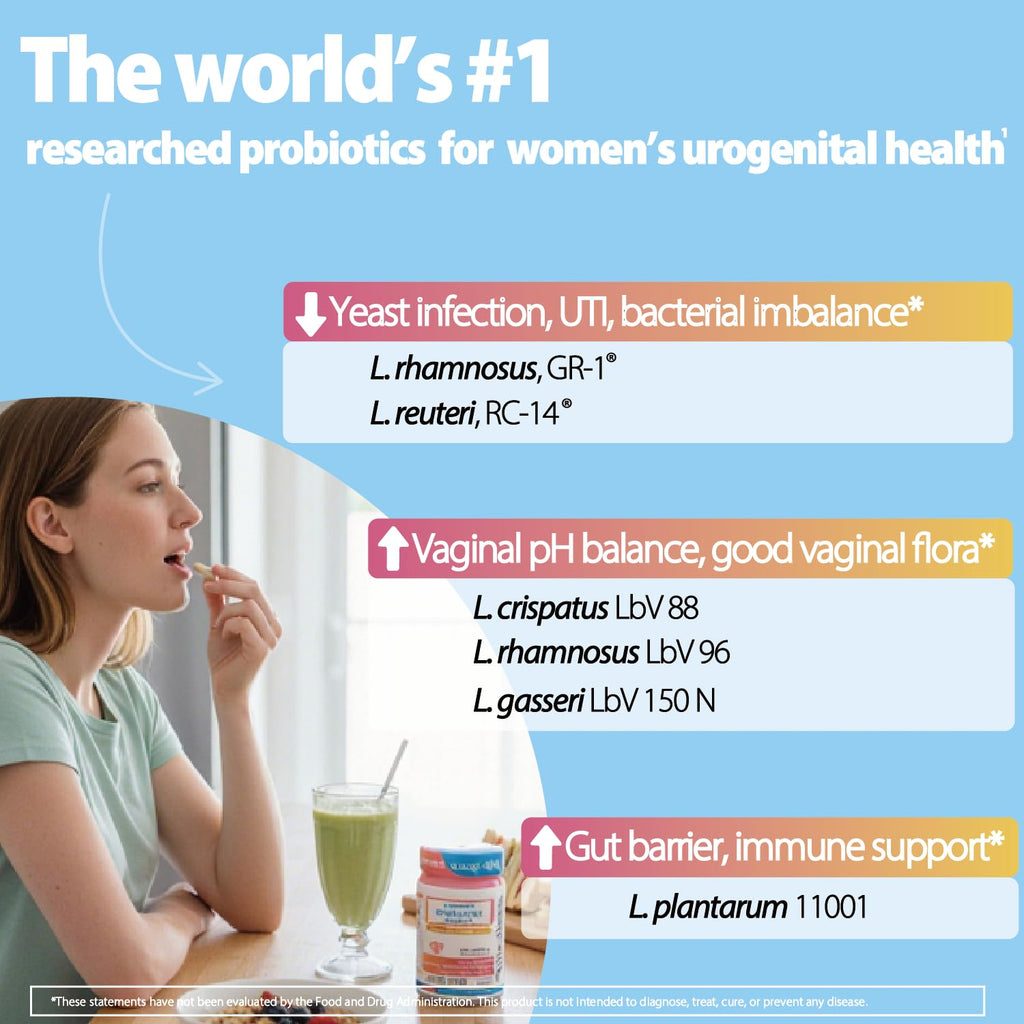 Life-Space Probiotic for Women, 2 Month Serving, Support Healthy Vaginal Microflora & Comfort, Daily Supplement for Women, pH Balance with Lactobacillus rhamnosus, 6.3 Billion CFU & 6 Strains, 60 ct