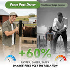 T Post Driver, 12 LB Metal Fence Post Driver with Handle, 2.7" Inner Diameter Manual Post Pounder, Heavy Duty Tpost Driver, Hand Post Rammer for U Fence Posts, T Posts, Wooden Posts, 17 Inch Black