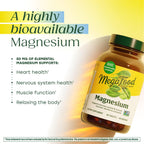 Megafood Magnesium Supplement with Fermented Magnesium Glycinate - Chelated - Supports Heart & Nervous System - Vegan Gluten-Free Non-GMO Kosher - Made Without 9 Food Allergens - 90 Tablets