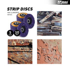 TPmax 5" x7/8'' Stripping Discs Rust Remover Wheel Remove Paint and Oxidation Poly Strip Wheel Disc Abrasive Angle Grinding Wheel - 10 Pack(Purple)