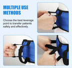 Rhino Valley Gait Belt for Senior with 7 Handles, 59" Anti-Slip Gate Belts Medical for Elderly, Transfer Belt with Quick Release Buckle, Elderly, Physical, Handicap, Bariatric Therapy, Blue & Black