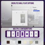 ENERLITES Combination Blank Device / Decorator Switch Wall Plate, Size 2-Gang 4.50" x 4.57", Polycarbonate Thermoplastic, 880131-W-10PCS, White (10 Pack)