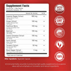 Immortal Herbs Cayenne Pepper Capsules w/Garlic, Ginger, Hawthorn, Turmeric, Cinnamon, Beet Root and Black Pepper Extract, 150 Cayenne Capsules, Non-GMO & Gluten Free Capsaicin Supplement