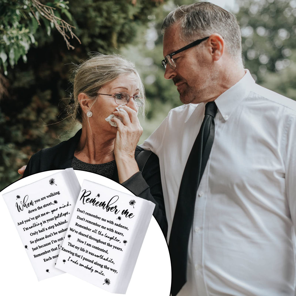 Sinmoe 120 Pack Funeral Tissues Packs for Guests Memorial Keepsakes Facial Pocket Tissues Favors Inspirational Poem 3 Ply Mini Travel Size Tissue Packs for Guests Relatives Family (Memorial)