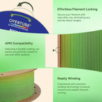 OVERTURE Rock PLA Filament 1.75mm, Marble PLA, 1kg Wetland Green