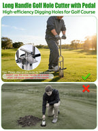 Lichtund Golf Hole Cutter 2-in-1, Detachable Stainless Steel Hole Digger, USGA Standard 4 & 6Inch, Portable Tool for Backyard, Lawn, Garden, Outdoor Golf Putting Green Practice