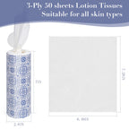CLOVER Car Tissue Holder with Facial Tissues Bulk,4 Tubes Lotion, Travel Tissues for Cup Holder, Car tissues Cylinder with Gift Wrapping(3-ply,200 Sheets)