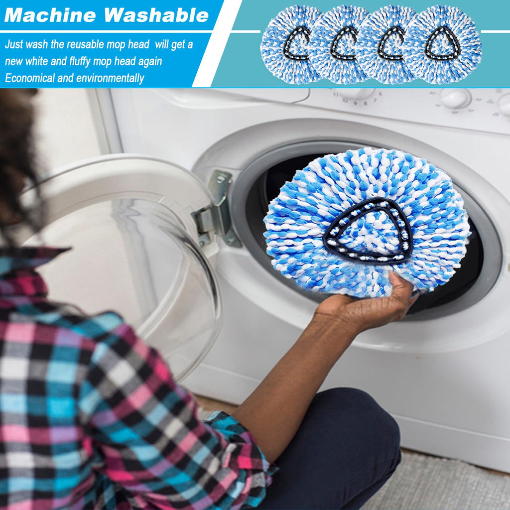 12 Pack Spin Mop Replacement Head,Fit for Rinse Clean 2-Tank System, Microfiber Mop Head Replacement Easy Wring Mop,Refill Mop Replace Head for Floor Cleaning