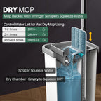 JOYMOOP Flat Mop System, Mop and Bucket Set, White, Commercial & Household Floor Cleaning Mop with Freesia Scent Cleaning Pods, Includes 3 Reusable Microfiber Pads and 15 Detergent Pods