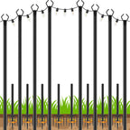LETIANPAI 8 Pack String Light Poles,10 FT Metal Poles with Fork for Outdoor String Lights,Outdoor Light Poles with Fork,Poles/Post/Stand for Outside