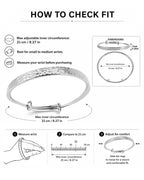 Desnuage Hammered Texture Silver Bracelet for Women - Maximum 8 inches Adjustable Silver Cuff Bangle, Elegant Boho Chic Jewelry Gift