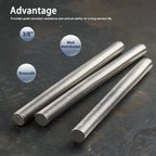 HiPicco 5/8"-18 Fully All Threaded Rod & Studs, 16" Length, 304 Stainless Steel Right Hand Fine Thread Screw for Furniture Anchor Bolts, Clamps, Hangers and U-Bolts