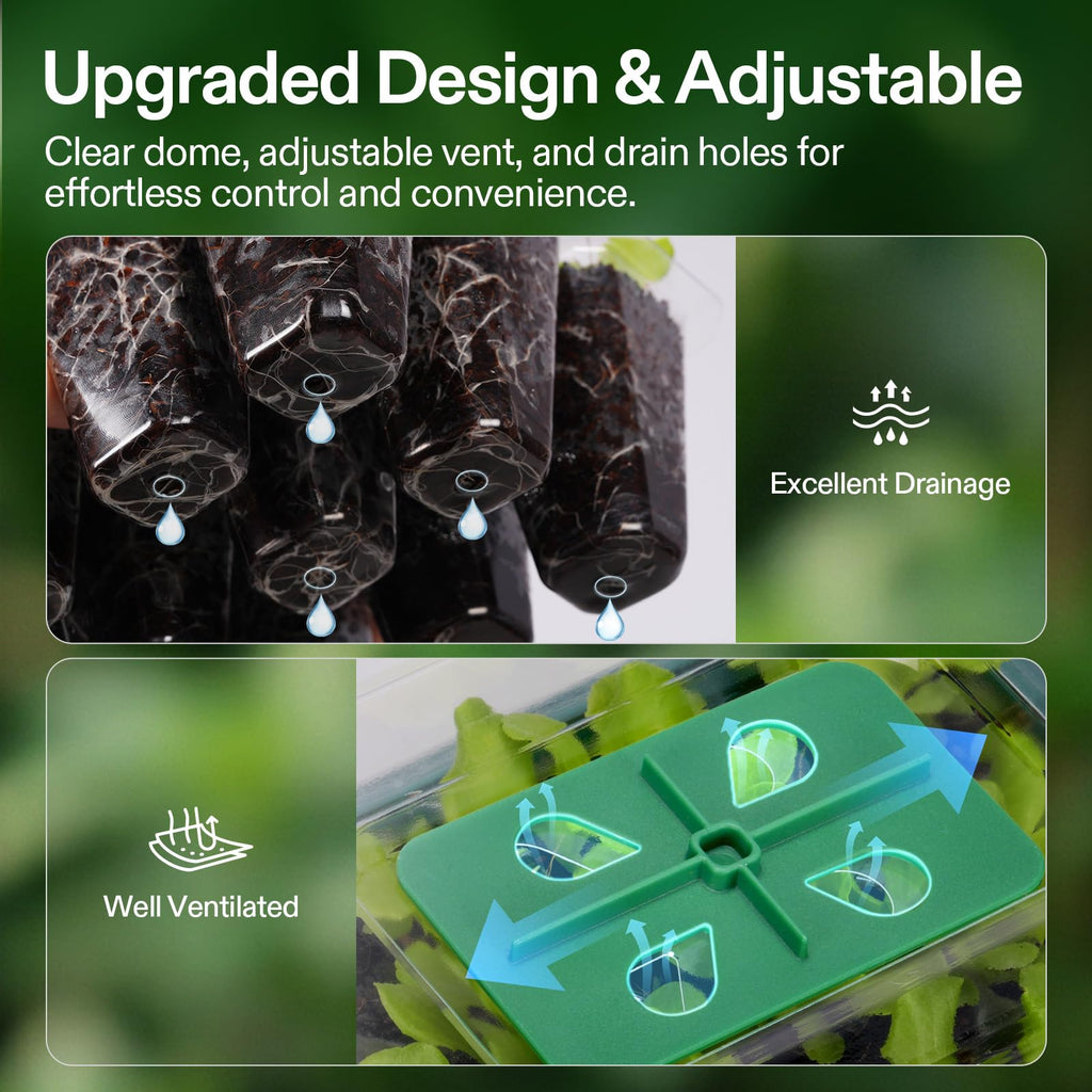 VIVOSUN 6-Pack Seed Starter Trays & 10"x20.75" Seedling Heat Mat