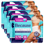Because Adult Incontinence Underwear for Sensitive Skin - Women - Premium Overnight Disposable Briefs, Anti Odor - White, Small/Medium - Absorbs 6 Cups - 64 Count (4 Packs of 16)