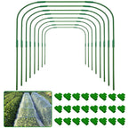 8 Sets 41.3"x32" Greenhouse Hoops Grow Tunnel for Garden Plants and Raised Beds,Durable Removable Rust-Free Steel Coated Frame Garden Hoops Kit with 24 Clips,Row Cover Hoops for Outdoor Vegetable