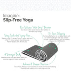 Shandali Stickyfiber Hot Yoga Towel - Silicone Backed Yoga Mat-Sized, Absorbent, Non-Slip, 24" x 72" Bikram, Gym, and Pilates - (Gray, Standard)