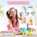 1.34 inch Magnetic Blocks for Toddlers 1-3,4-8 Large Macaron Magnet Building Cubes for Kids Ages 3-5 Stem Preschool Stack Construction Educational Toys for 3+ Years Old Boys Girls