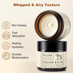 Beef Tallow for Skin, Grass-Fed Beef Tallow Balm, Handmade Whipped Beef Tallow Cream, Face Moisturizer & Body Butter Restores Skin Barrier, Soothes Dry Sensitive Skin, Beef Tallow Honey Balm Unscented