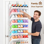 UVIAHOMI 20-30 Pairs Over the Door Shoe Organizer, 10-Tier Door Shoes Rack