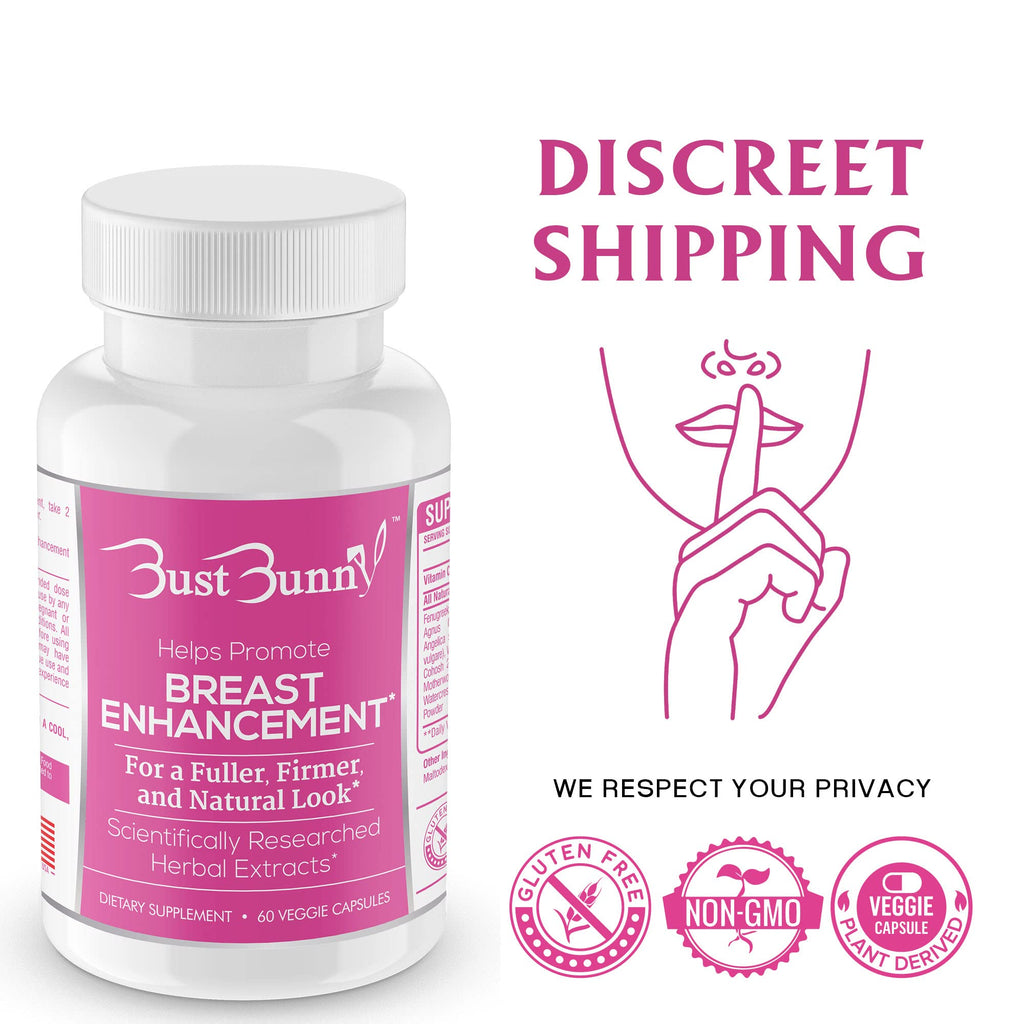Bust Bunny Breast Enhancement Pills - Vegan Friendly - 12 Month Supply | #1 Natural Way to Enlarge Breast and Increase Bust Size