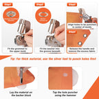 500Pcs 3/8Inch ID Grommet Tool Kit, Tarp Grommet Eyelet Tool Kit for Fabric with 10mm ID Grommets, Manual Grommet Press Fabric Hole Punch Tool for Tarp, Fabric, Banner and Canvas