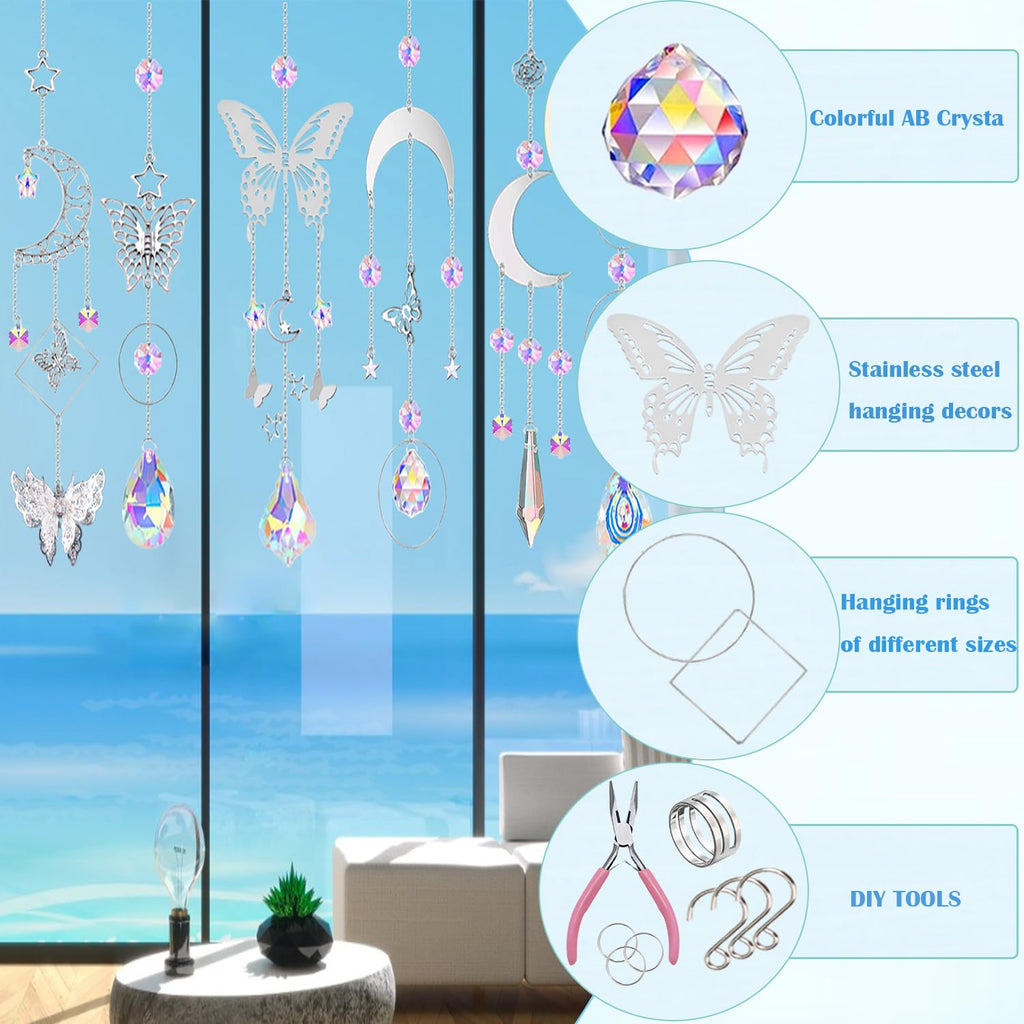 DIY Suncatcher Kit 300pcs Sun Catchers Supplies Arts and Crafts for Adults
