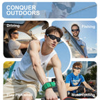 SKYOLUY Attractive Bifocal Reading Sunglasses for Men, Durable TR90 Semi Rimless Wrap Around Design Sun Readers, UV400 Near-Far Sun Glass Built in Outdoor Sports/Driving/Finshing Dark Glasses, +2.5