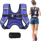 BAGAIL Weighted Vest, 5lb/8lb/10lb/12lb/15lb/20lb/25lb/30lb Weight Vest for Walking & Weight Loss, Reflective Rucking Vest with Phone Pouch for Women & Men, Home Gym & Outdoor Training