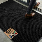 GORILLA GRIP Waterproof Traffic Guard Door Mat, 72x48 Heavy Duty Entryway Floor Mats, Strong Backing Commercial Utility Rugs, Office Hallway, Garage, Home, Low Profile Carpet Runner, Black