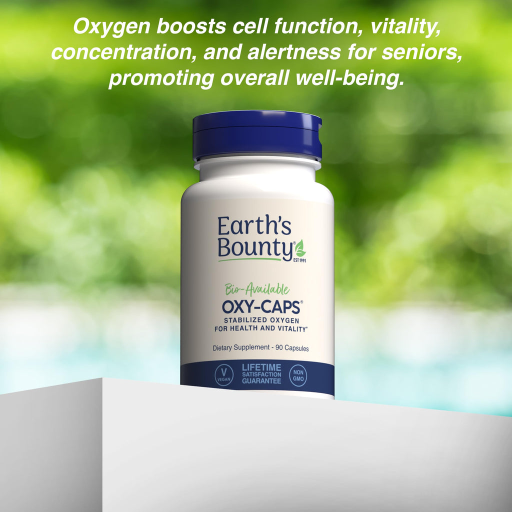 Earth's Bounty - Oxy-Caps - 90 Vegetarian Capsules - Oxygen Supplement - Vitality - Supports Stamina and Performance Recovery