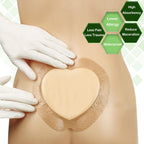 Sacrum Silicone Foam Dressing with Gentle Border for Sacral Ulcer, Pressure Ulcer, Butt Bed Sore, Size 7''x7'' (4.9''x5.3'' Pad), 5 Pack, High Absorbency Silicone Adhesive Wound Bandage by NeuHeils