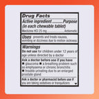 Rugby Meclizine Chewable Tablets 25mg - Anti-Nausea Medicine Helps with Motion Sickness - 100 Count (6 Pack)