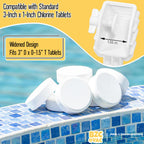 Swimming Pool Chlorination Tablet Holder & Scrubber for Pool Pole - Dirt Cleaning & Stain Removal Tool for Pool Maintenance - Fits 3-Inch Tablets