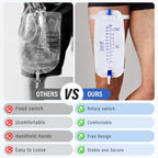 Geiserailie 5 Pack 1000ml Leg Bag Urinary Drainage Bag with Anti Reflux Valve, 33.8oz Large Capacity Urine Leg Catheter with Cloth Straps, Easy Flip Drain, Urinary Catheter for Men, Women