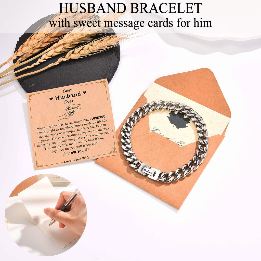EFVISD Gift for Him Husband Bracelet Gifts Presents from Wife