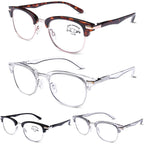 DOOViC 4 Pack Blue Light Blocking Reading Glasses Anti Eyestrain Fashion Classic Style Spring Hinge Computer Readers for Women Men 2.00 Strength