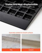 VEVOR 2.5" Rise Rubber Threshold Ramp, 3 Channels Cord Cover Door Ramp, No-Slip Surface, 2200 Lbs Load Capacity Rubber Ramp for for Home Doorways Driveways Curb Home Steps, 41.8" L x 24" W x 2.5" H