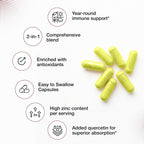 Sandhu's Zinc Quercetin 120 Vegetarian Capsules (Pack of 1) | High Absorption Zink Supplements for Immunity and Seasonal Allergy | Antioxidant Immune Support for Men and Women | Easy to Swallow