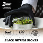 1st Choice Black Nitrile, XXL Disposable Gloves, 5 Mil for Cooking, Cleaning, Automotive, Industrial, Food Prep, Case of 1000