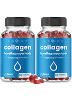 NutraChamps Collagen Boosting Gummies, Collagen Booster Gummy for Natural Collagen Production, Vegan Pectin Supplements Chews for Women & Men, 60 Peach Gummies (Pack of 2)