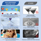 CALBODE 40 Pack Plastic Martini Glasses 5 Oz Disposable Cocktail Cups