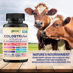 Colostrum Supplement Capsules, Grass Fed 40% IgG, 8-in-1, 180 Capsules